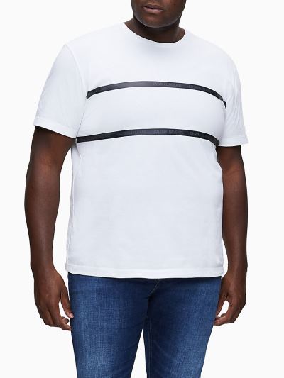 Calvin Klein Ruhák HU862683 | Calvin Klein Organic Cotton Logo Tape Férfi Póló Világos Fehér